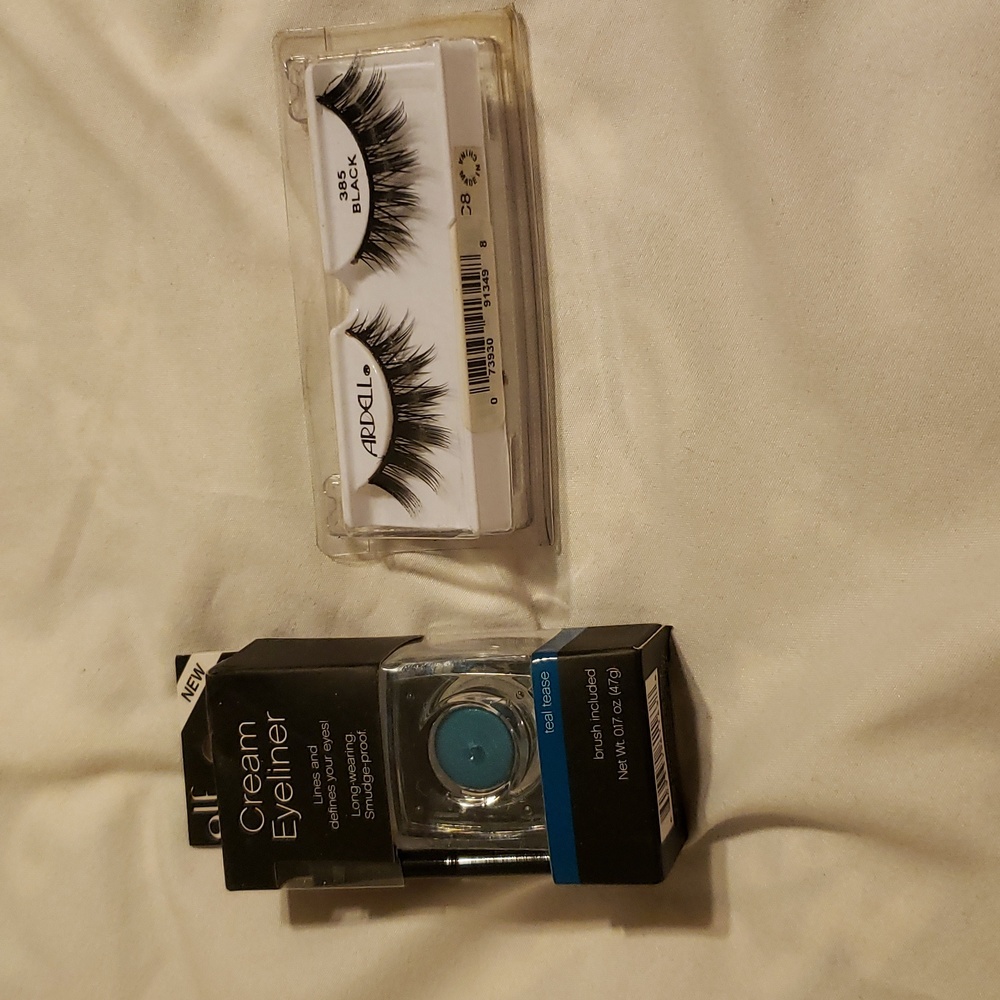 Teal eye cream linner and lashes nwt